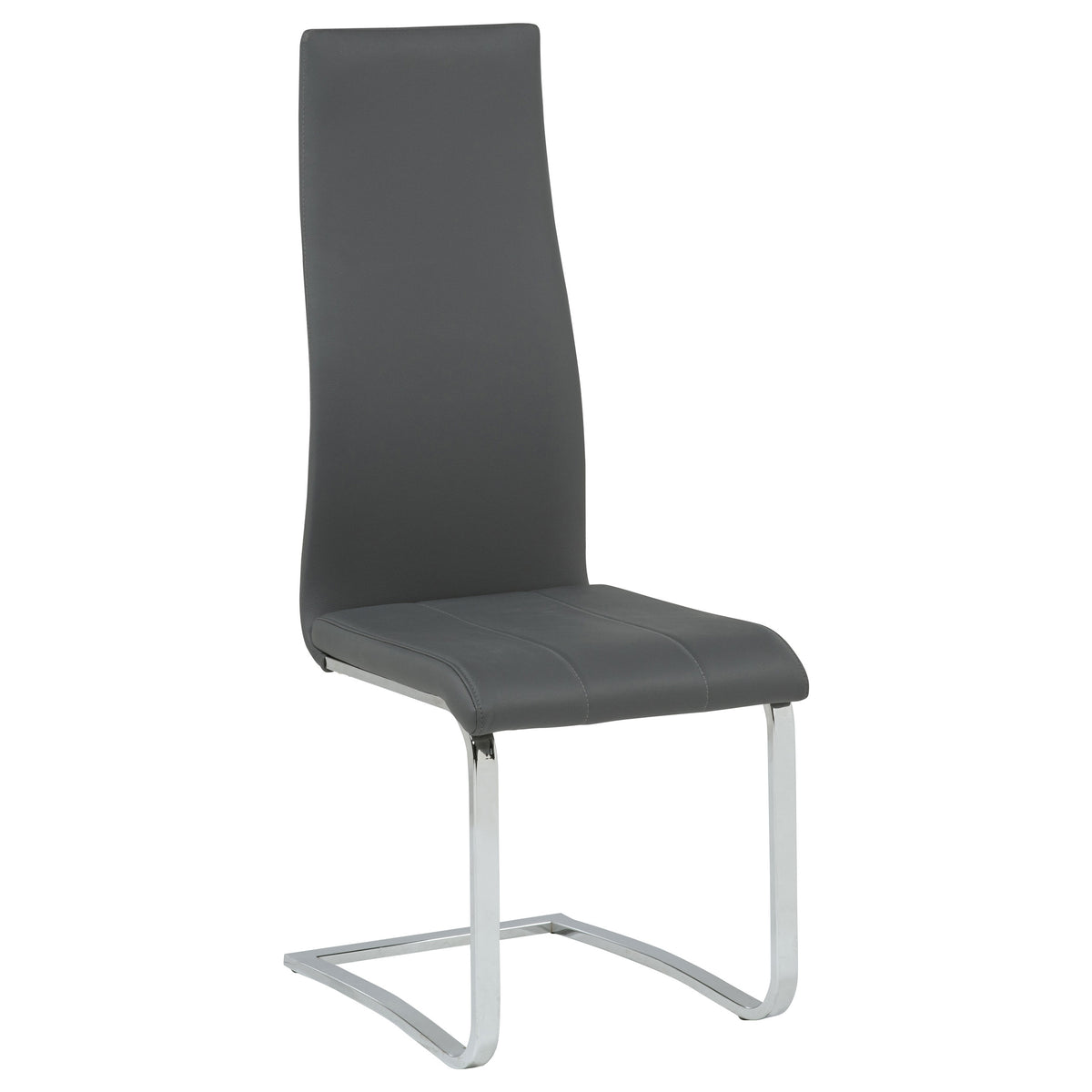 Montclair Cantilever Dining Chairs - Grey Leatherette & Chrome, Set of 4 – view 3
