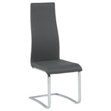 Montclair Cantilever Dining Chairs - Grey Leatherette & Chrome, Set of 4 – view 3