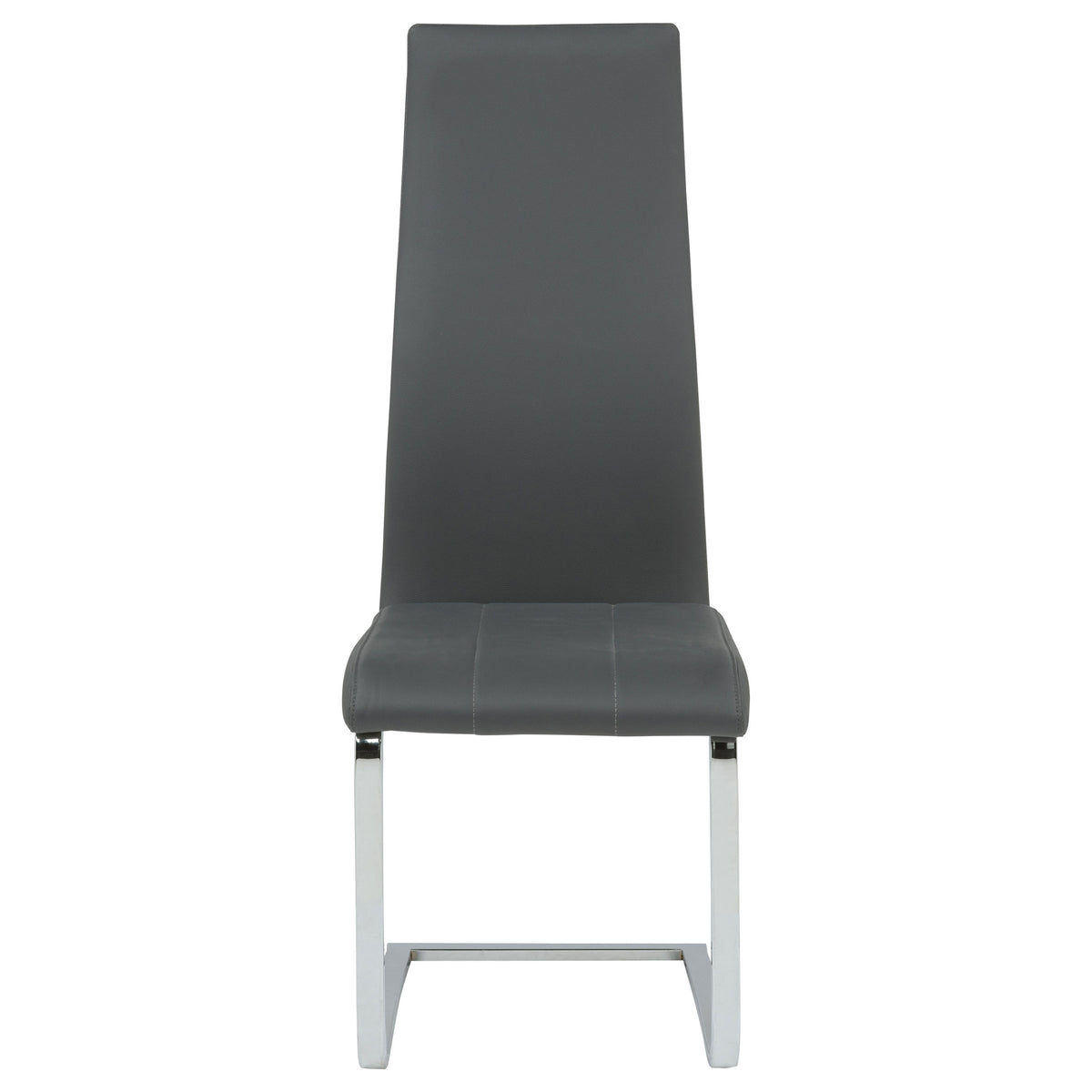 Montclair Cantilever Dining Chairs - Grey Leatherette & Chrome, Set of 4 – view 4