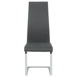 Montclair Cantilever Dining Chairs - Grey Leatherette & Chrome, Set of 4 – view 4