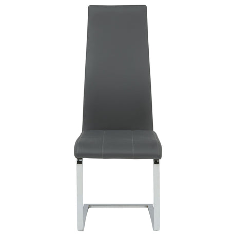 Montclair Cantilever Dining Chairs - Grey Leatherette & Chrome, Set of 4 – view 4