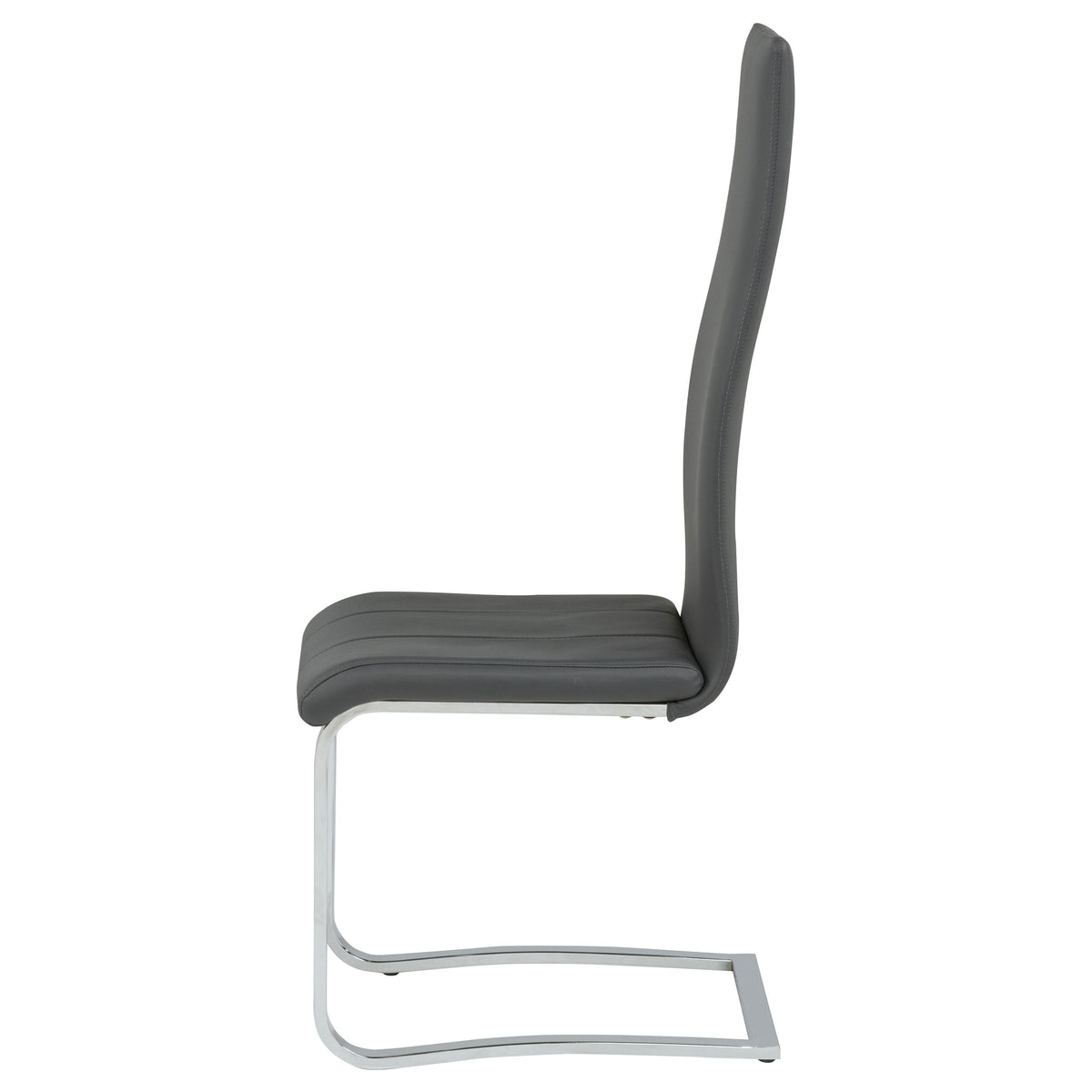 Montclair Cantilever Dining Chairs - Grey Leatherette & Chrome, Set of 4 – view 5