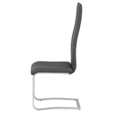 Montclair Cantilever Dining Chairs - Grey Leatherette & Chrome, Set of 4 – view 5