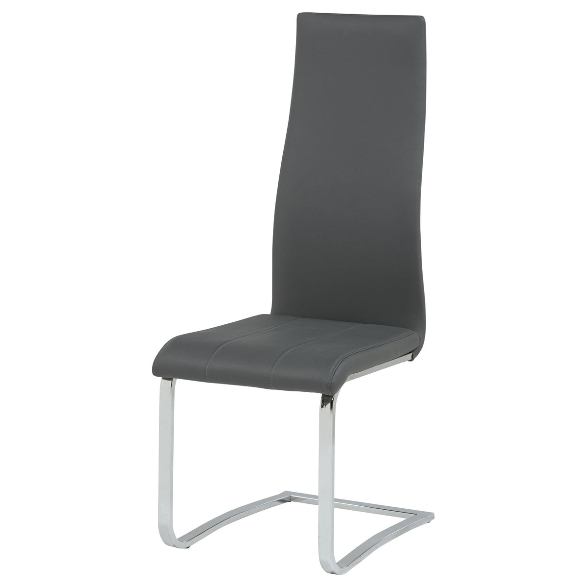 Montclair Cantilever Dining Chairs - Grey Leatherette & Chrome, Set of 4 – view 6