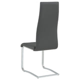 Montclair Cantilever Dining Chairs - Grey Leatherette & Chrome, Set of 4 – view 7