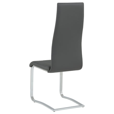 Montclair Cantilever Dining Chairs - Grey Leatherette & Chrome, Set of 4 – view 7