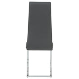 Montclair Cantilever Dining Chairs - Grey Leatherette & Chrome, Set of 4 – view 8