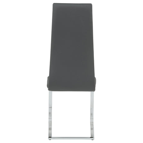 Montclair Cantilever Dining Chairs - Grey Leatherette & Chrome, Set of 4 – view 8