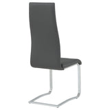 Montclair Cantilever Dining Chairs - Grey Leatherette & Chrome, Set of 4 – view 9