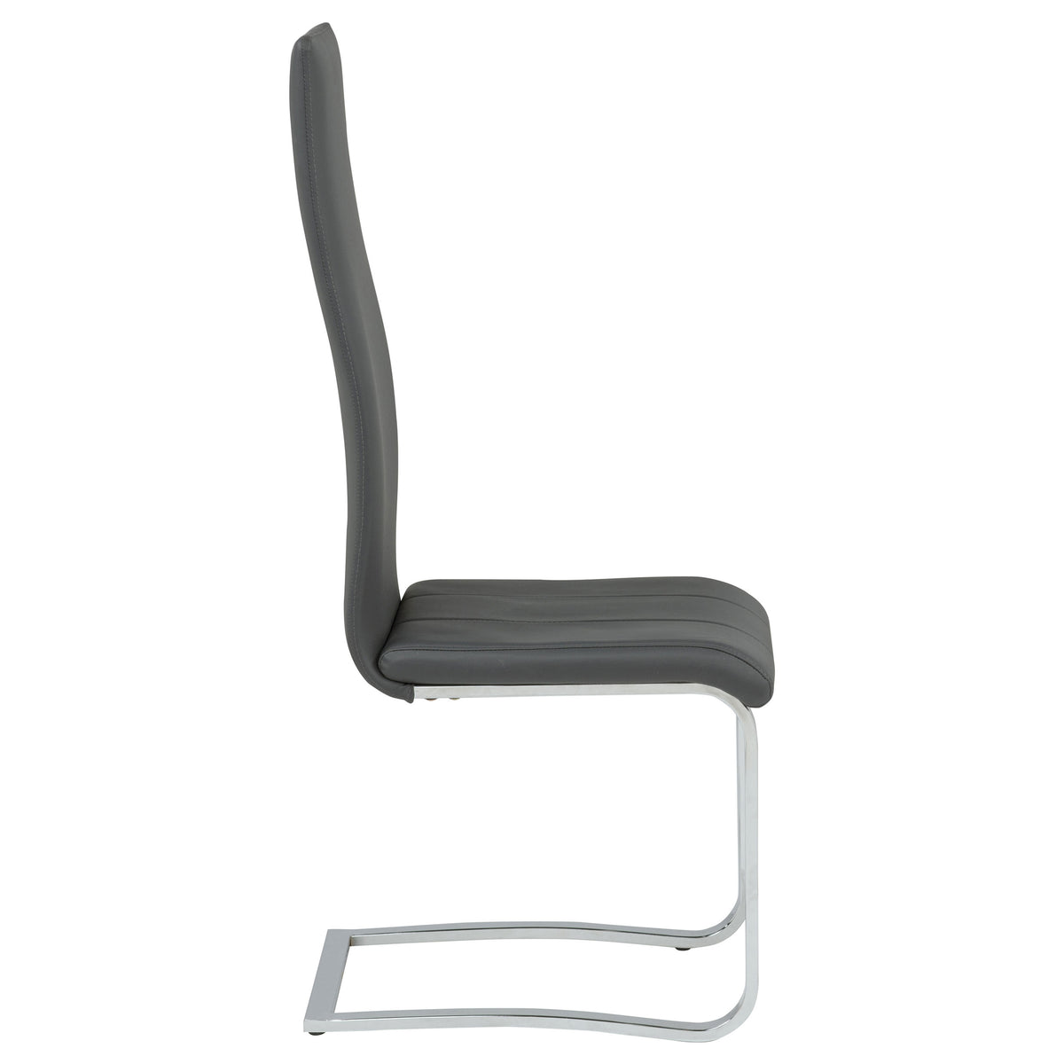 Montclair Cantilever Dining Chairs - Grey Leatherette & Chrome, Set of 4 – view 10
