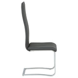 Montclair Cantilever Dining Chairs - Grey Leatherette & Chrome, Set of 4 – view 10