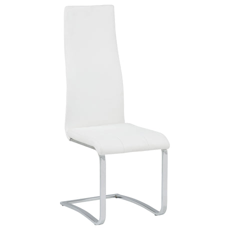 Montclair Cantilever Dining Chairs (Set of 4) - Leatherette with Chrome Base in Black or White – view 14