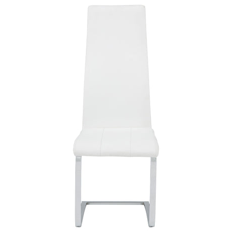 Montclair Cantilever Dining Chairs (Set of 4) - Leatherette with Chrome Base in Black or White – view 15