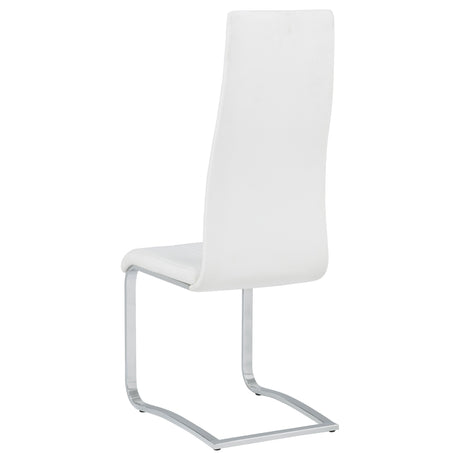 Montclair Cantilever Dining Chairs (Set of 4) - Leatherette with Chrome Base in Black or White – view 18