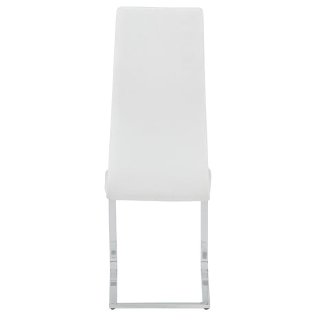 Montclair Cantilever Dining Chairs (Set of 4) - Leatherette with Chrome Base in Black or White – view 19