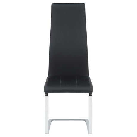 Montclair Cantilever Dining Chairs (Set of 4) - Leatherette with Chrome Base in Black or White – view 6