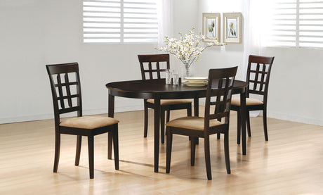 Gabriel Oval Extension Dining Table & Sets - 5pcs- Table + 4 Lattice-Back Chairs