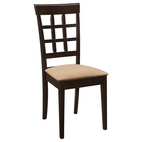 Gabriel Oval Extension Dining Table & Sets - Transitional Cappuccino with Upholstered Side Chairs – view 18