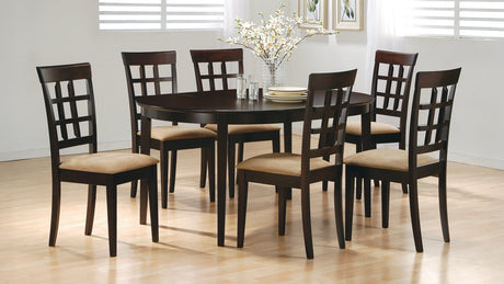 Gabriel Oval Extension Dining Table & Sets - 7pcs- Table + 6 Lattice-Back Chairs