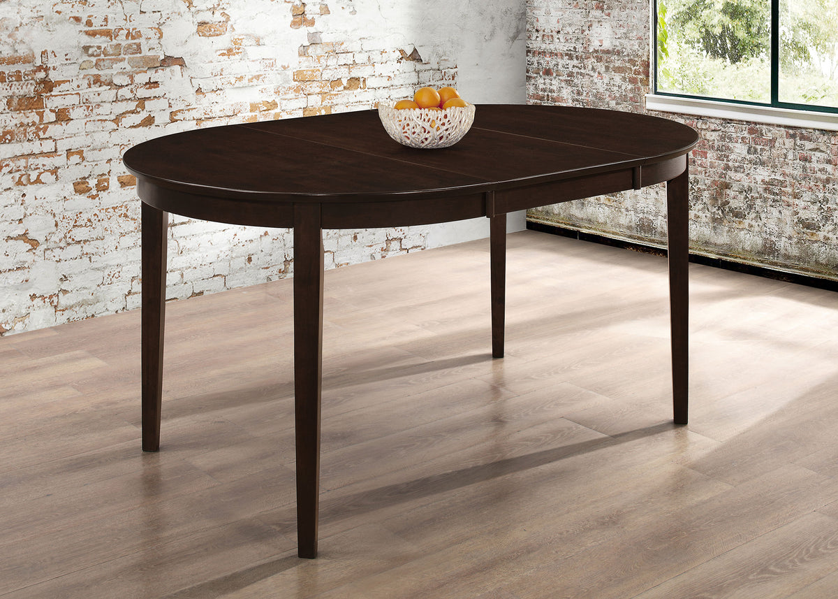 Gabriel Oval Extension Dining Table & Sets - Transitional Cappuccino with Upholstered Side Chairs – view 1