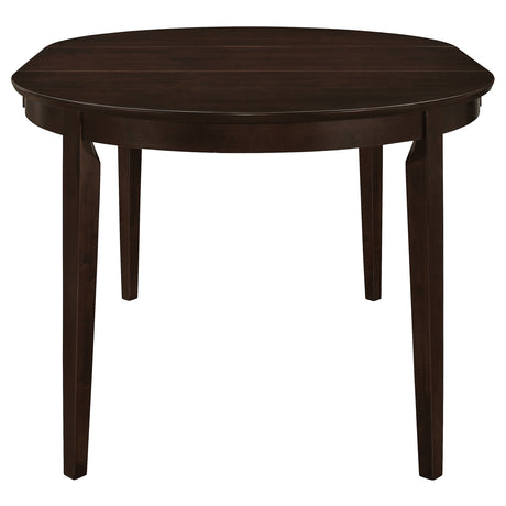 Gabriel Oval Extension Dining Table & Sets - Transitional Cappuccino with Upholstered Side Chairs – view 8