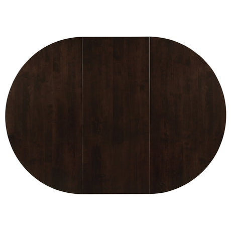 Gabriel Oval Extension Dining Table & Sets - Transitional Cappuccino with Upholstered Side Chairs – view 9
