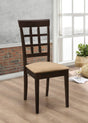 Gabriel 59" Rectangular Dining Table & Sets - Transitional Cappuccino with Lattice or Upholstered-Back Chairs - lifestyle