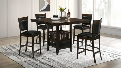 Jaden 47" Square Counter Height Dining Table & Set - 5pcs- Table + 4 Counter Chairs