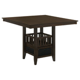 Jaden 47" Square Counter Height Dining Table & Set - Espresso with Wine Storage Base & Leatherette Chairs – view 20