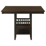 Jaden 47" Square Counter Height Dining Table & Set - Espresso with Wine Storage Base & Leatherette Chairs – view 8