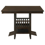 Jaden 47" Square Counter Height Dining Table & Set - Espresso with Wine Storage Base & Leatherette Chairs – view 9