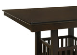 Jaden 47" Square Counter Height Dining Table & Set - Espresso with Wine Storage Base & Leatherette Chairs – view 10