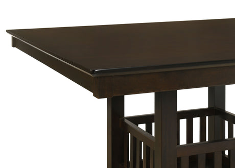 Jaden 47" Square Counter Height Dining Table & Set - Espresso with Wine Storage Base & Leatherette Chairs – view 10