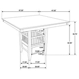 Jaden 47" Square Counter Height Dining Table & Set - Espresso with Wine Storage Base & Leatherette Chairs – view 17