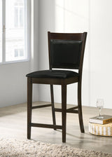 Jaden 47" Square Counter Height Dining Table & Set - Espresso with Wine Storage Base & Leatherette Chairs - lifestyle