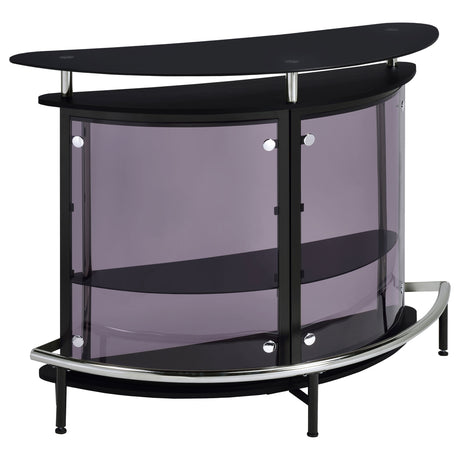 Amarillo Freestanding Home Bar with Glass Top & Stemware Rack - 