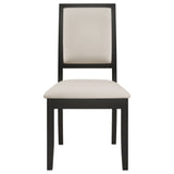 Louise Extension Leaf Dining Table & Sets - Distressed Black with Cream Chenille Side Chairs – view 14