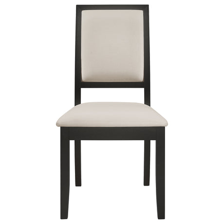 Louise Extension Leaf Dining Table & Sets - Distressed Black with Cream Chenille Side Chairs – view 14