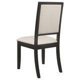Louise Extension Leaf Dining Table & Sets - Distressed Black with Cream Chenille Side Chairs – view 15
