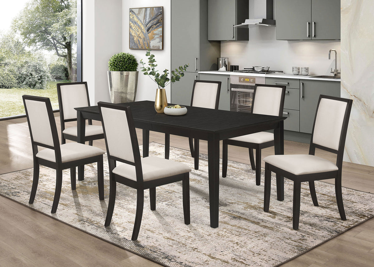 Louise Extension Leaf Dining Table & Sets - 7pcs- Table + 6 Side Chairs
