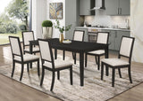 Louise Extension Leaf Dining Table & Sets - 7pcs- Table + 6 Side Chairs
