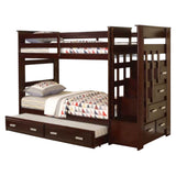 Allentown Twin over Twin Bunk Bed with Trundle & Storage Staircase