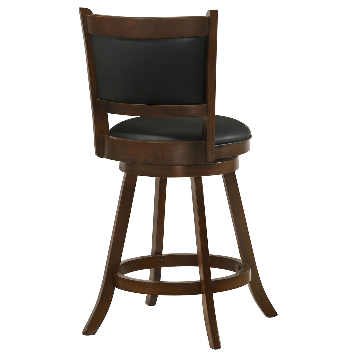 Broxton Swivel Counter or Bar Stools - Black Leatherette Seat & Curved Back on Chestnut Wood, Set of 2 – view 10