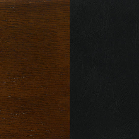 Broxton Swivel Counter or Bar Stools - Black Leatherette Seat & Curved Back on Chestnut Wood, Set of 2 – view 14