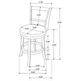 Broxton Swivel Counter or Bar Stools - Black Leatherette Seat & Curved Back on Chestnut Wood, Set of 2 – view 15