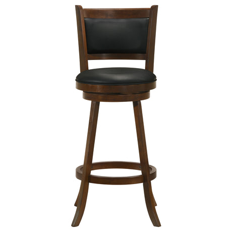 Broxton Swivel Counter or Bar Stools - Black Leatherette Seat & Curved Back on Chestnut Wood, Set of 2 – view 17