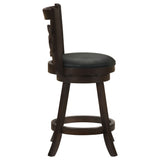 Calecita Open-Back Swivel Counter or Bar Stools, Set of 2 - Cappuccino Wood & Black Leatherette – view 10