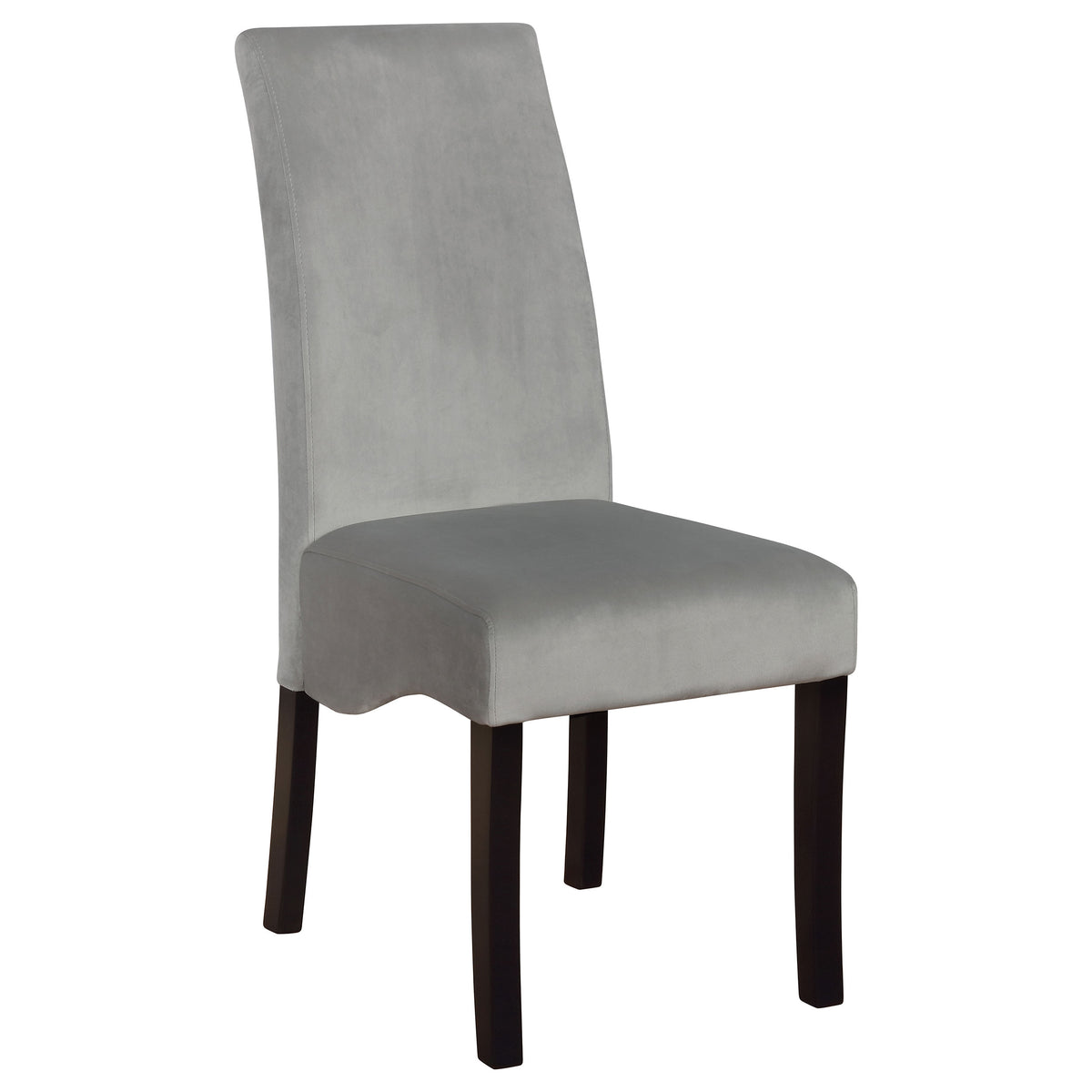 Stanton Dining Collection - 66" Black Pedestal Table, Grey Velvet Chairs & Wave-Front Sideboard – view 14