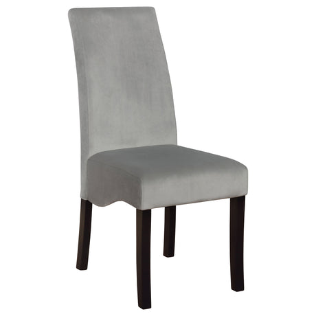 Stanton Dining Collection - 66" Black Pedestal Table, Grey Velvet Chairs & Wave-Front Sideboard – view 14