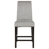 Stanton Square Counter Height Dining Table & Sets - Wave Pedestal Base in Black with Grey Velvet Chairs – view 18